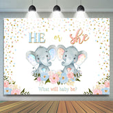 Lofaris Elephant And Floral Cute Baby Shower Backdrop